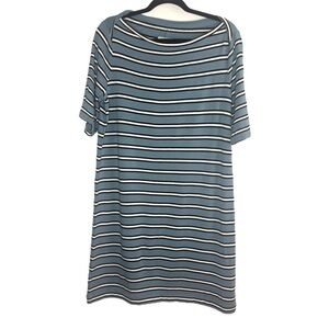 NWT Lou & Grey Striped Dress Blue and Black Soft Stretchy Size Large